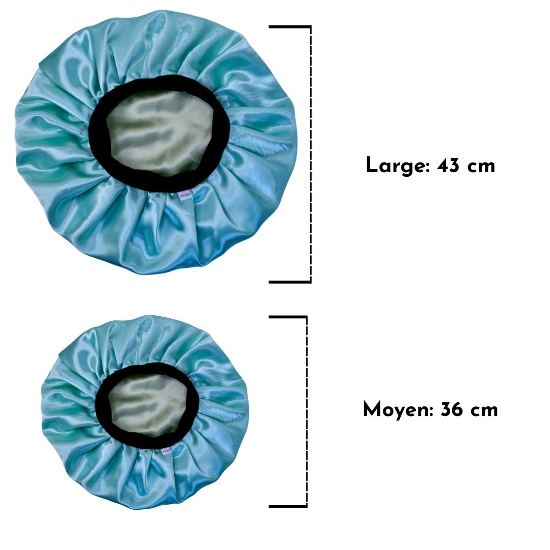 Bonnet en satin bandeau L -VERT PETROLE