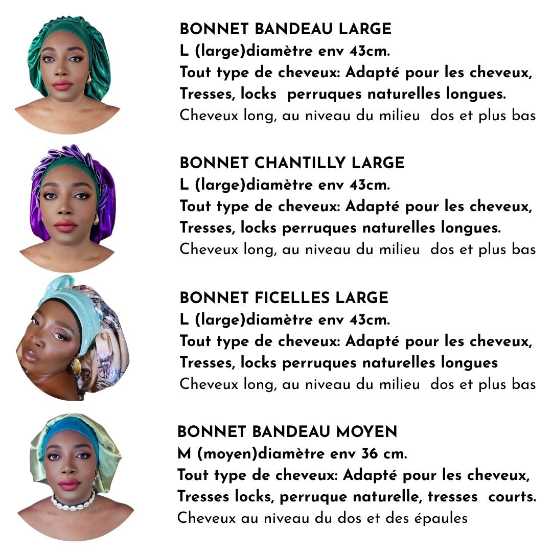 Bonnet en satin FICELLE. L - floral jaune