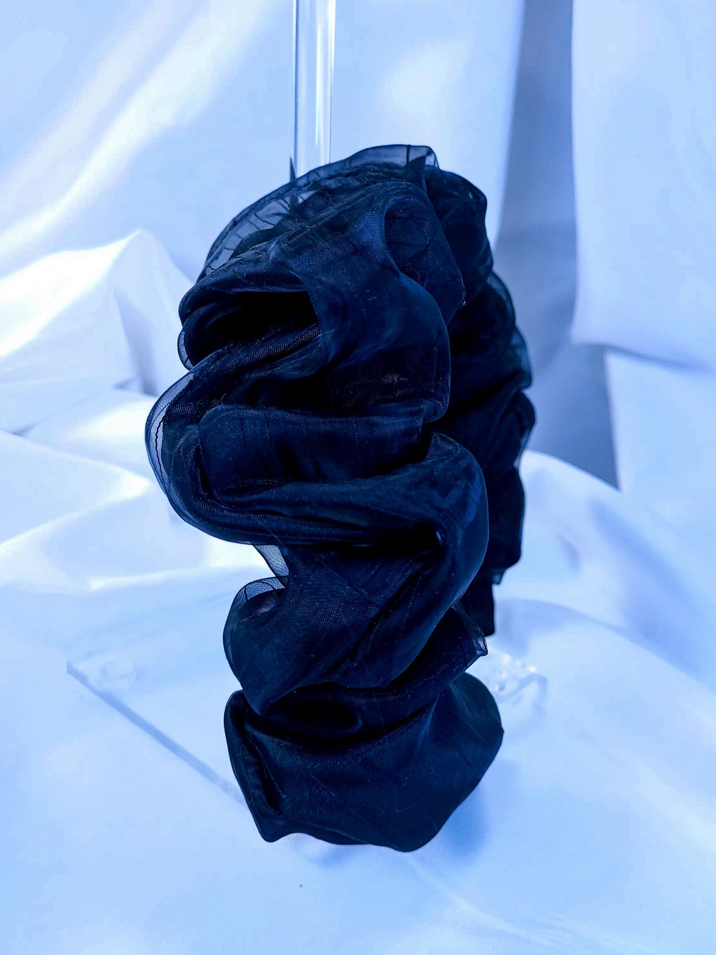 Serre-tête scrunchie -Organza noir