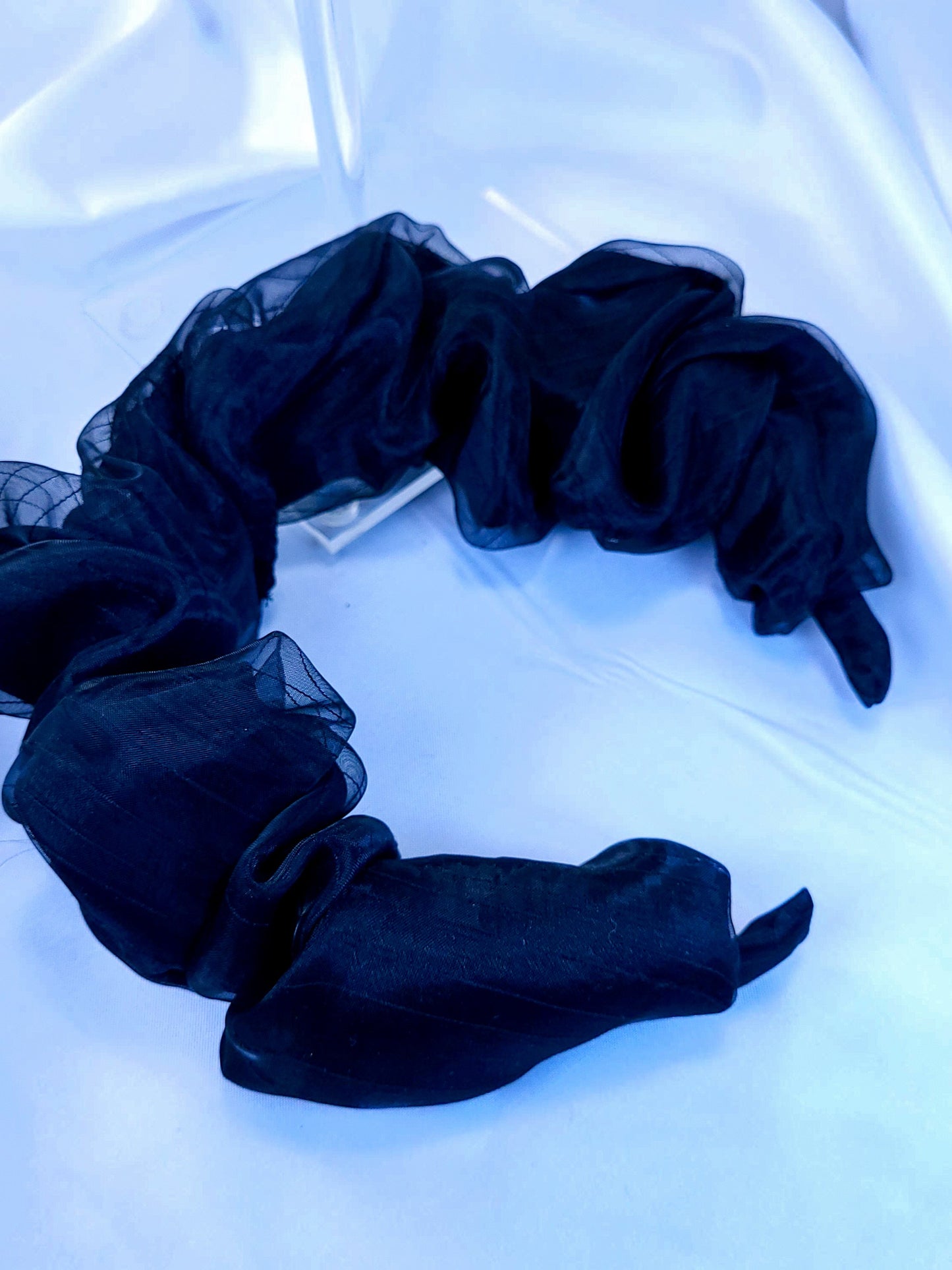 Serre-tête scrunchie -Organza noir