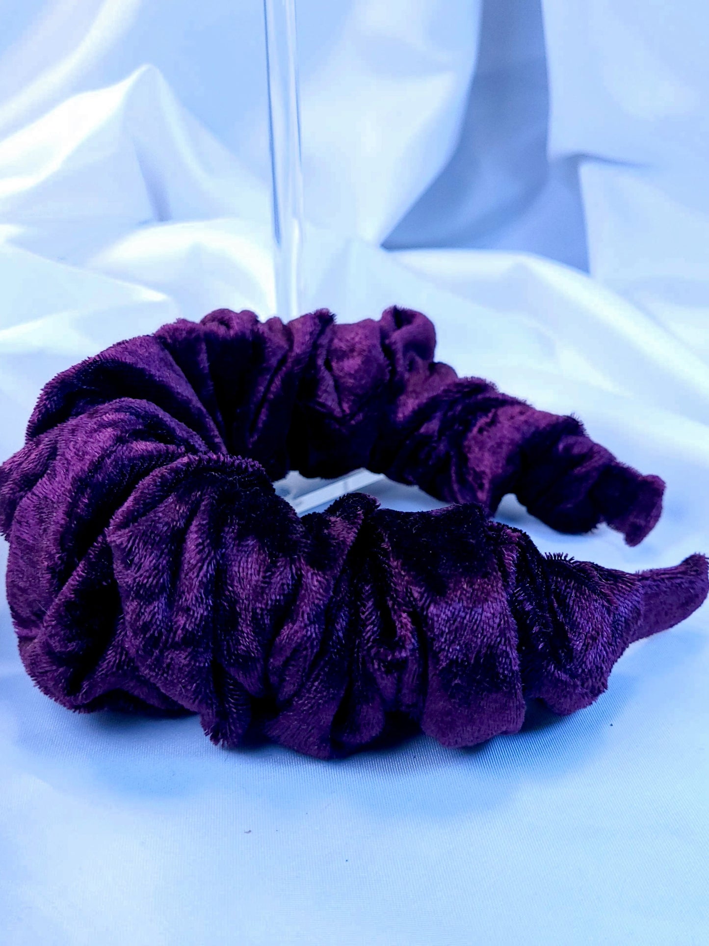 Serre-tête scrunchie -Velours mauve