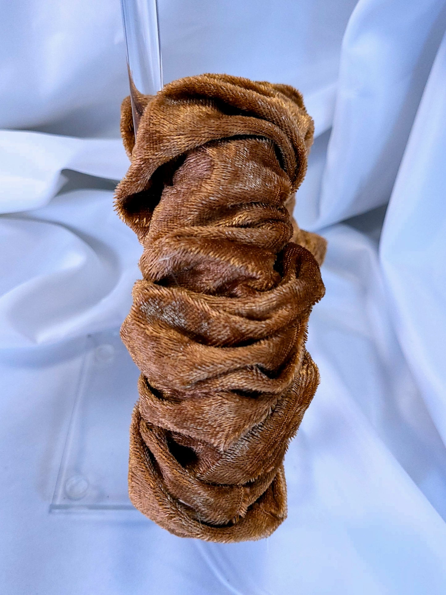 Serre-tête scrunchie -Velours marron