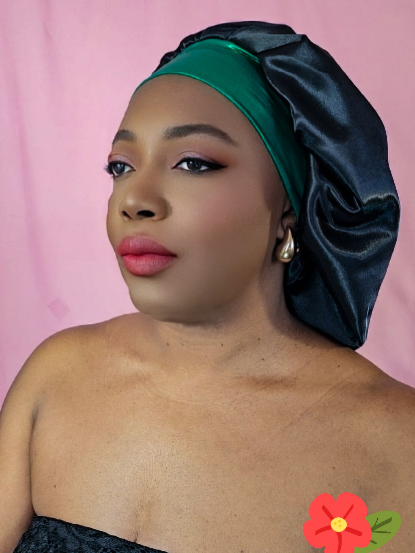 Bonnet en satin chantilly -Orange (no3)