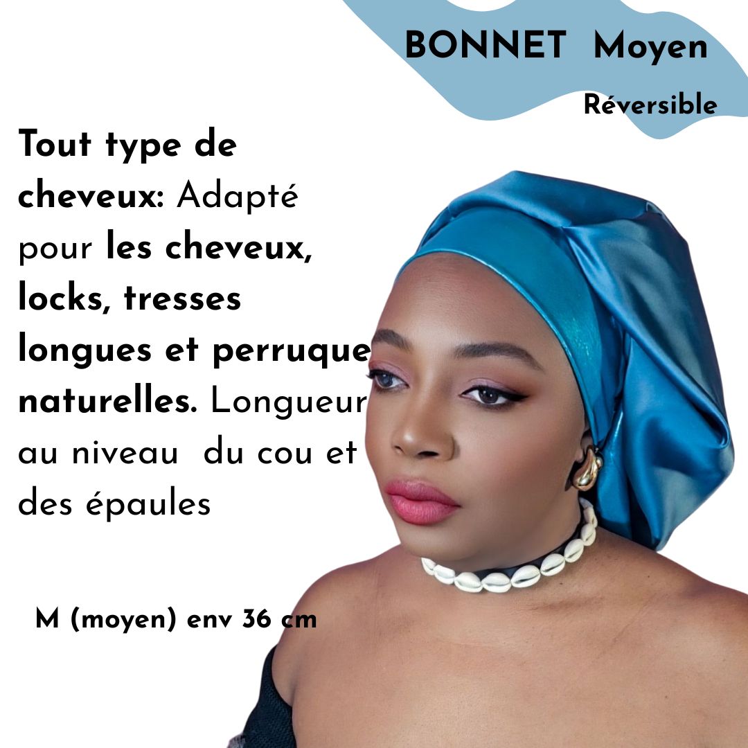 Bonnet en satin bandeau M -Violet (no6)