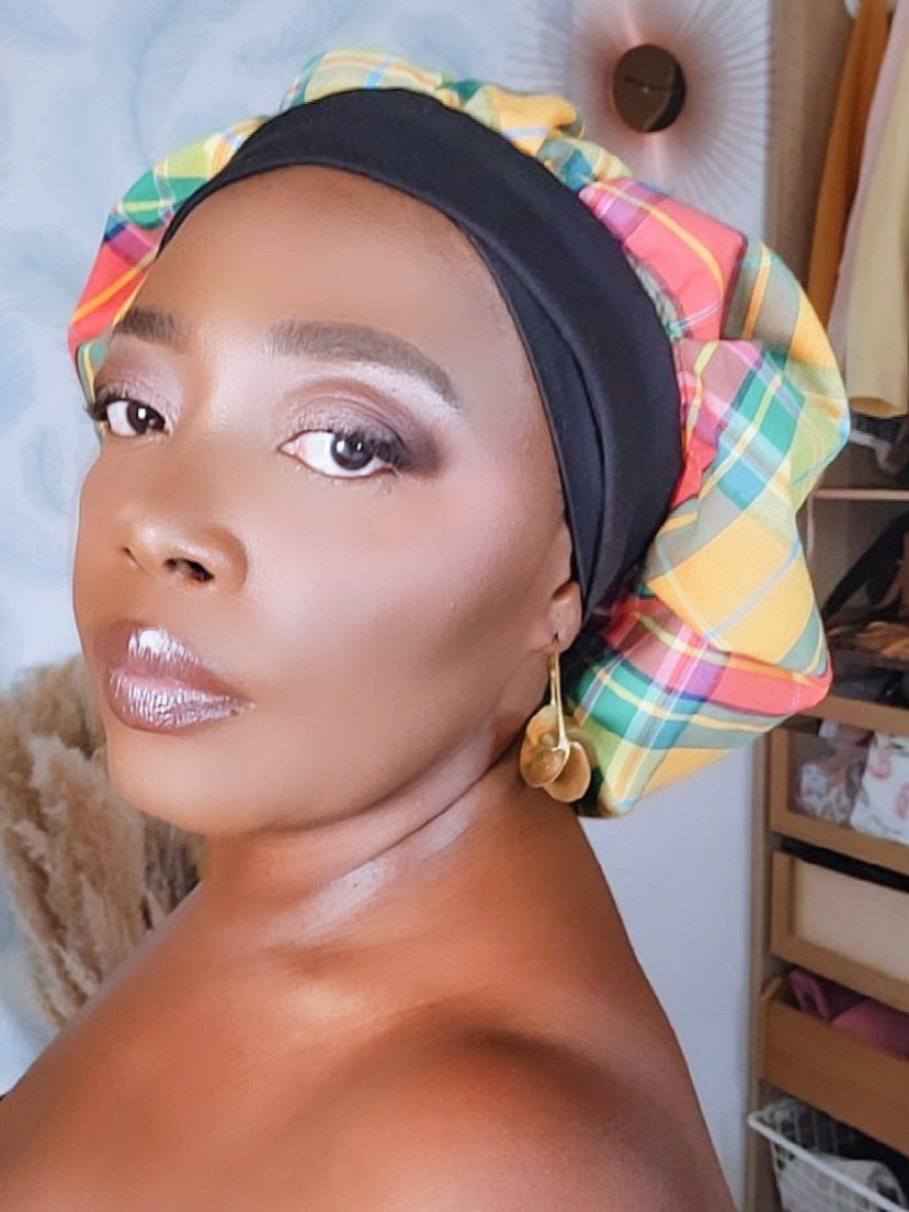 Bonnet en satin bandeau M -MADRAS
