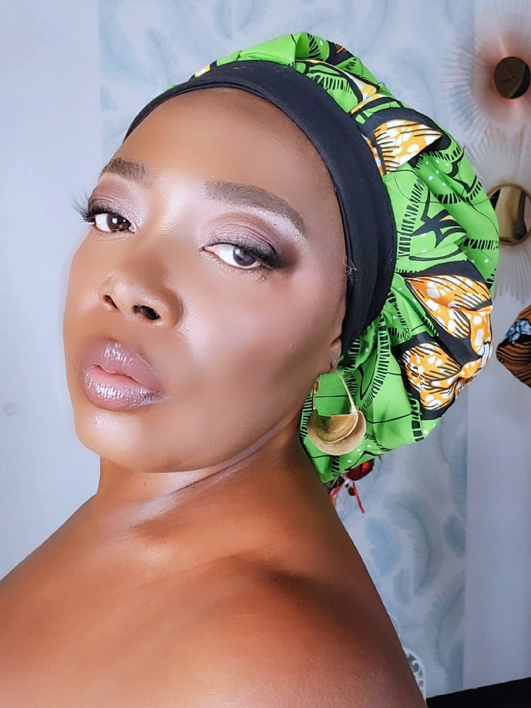 Bonnet en satin bandeau M - WAX ANANAS