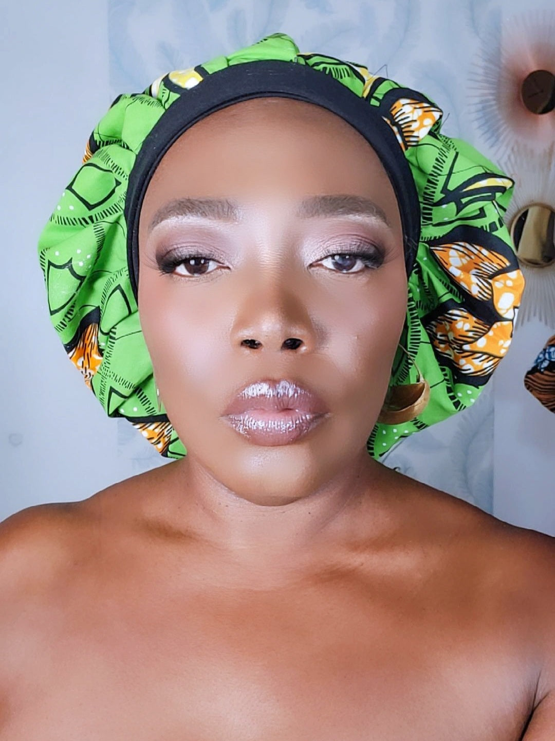 Bonnet en satin bandeau M - WAX ANANAS