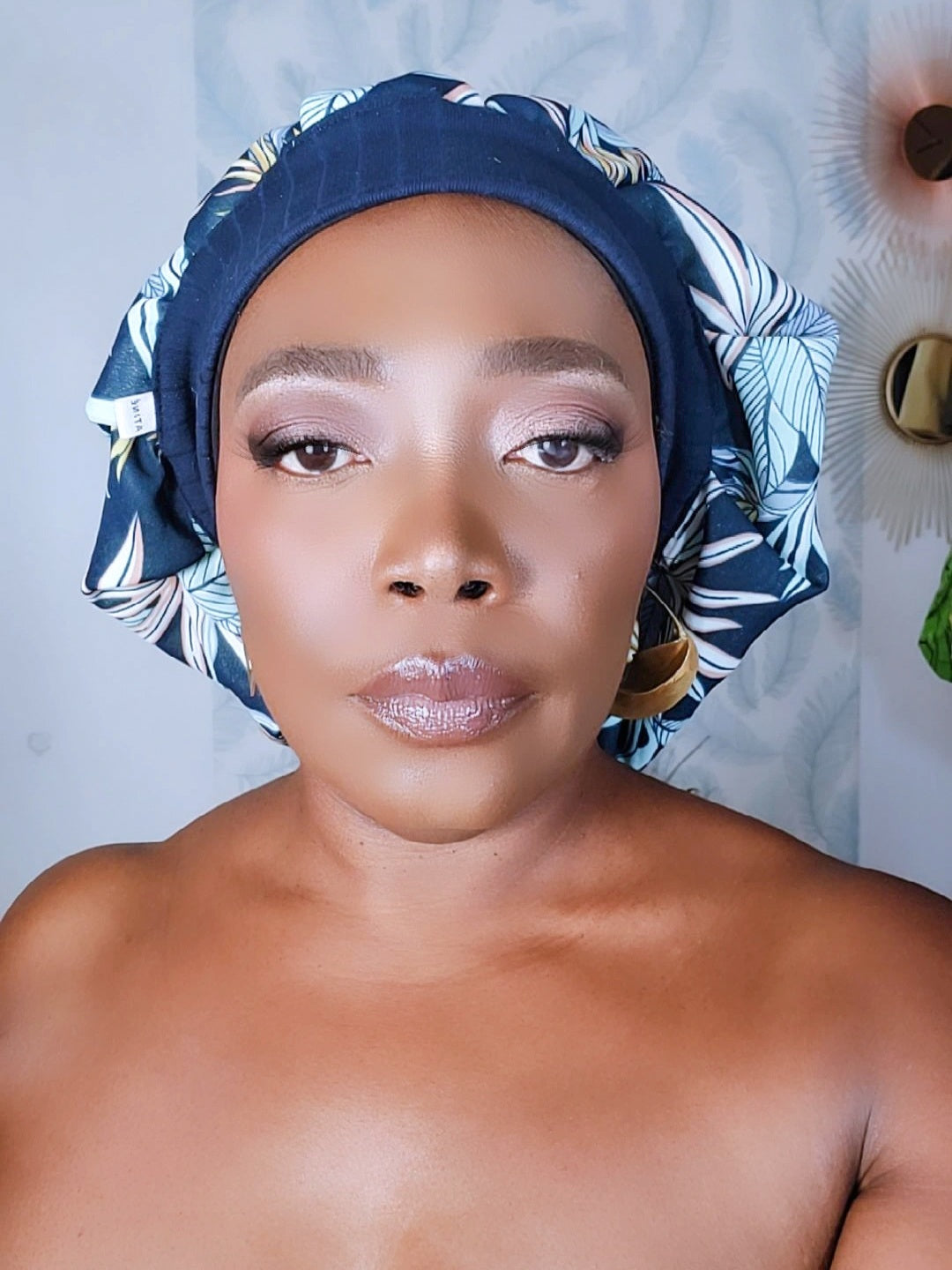 Bonnet en satin bandeau M -FLOWER