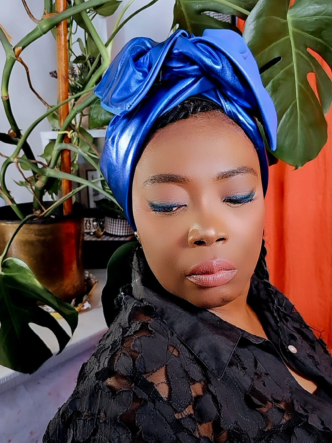 Foulard bamouna bleu roi