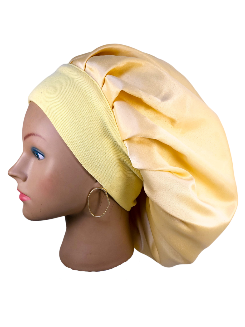 Bonnet en satin bandeau L - JAUNE