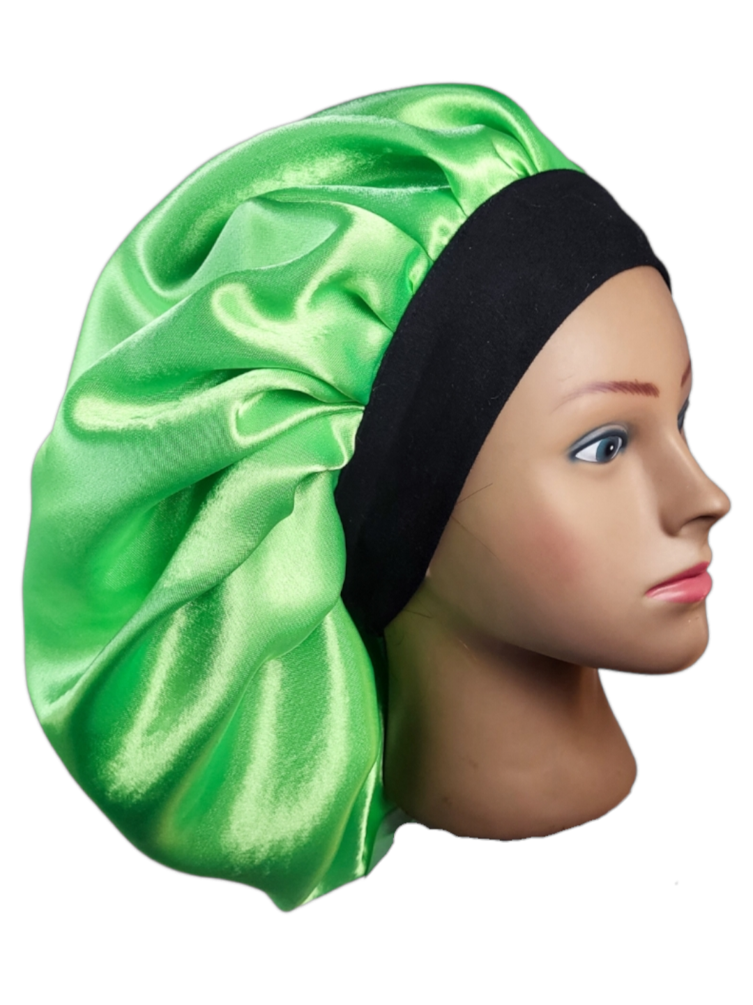 Bonnet en satin bandeau L -VERT FLUO