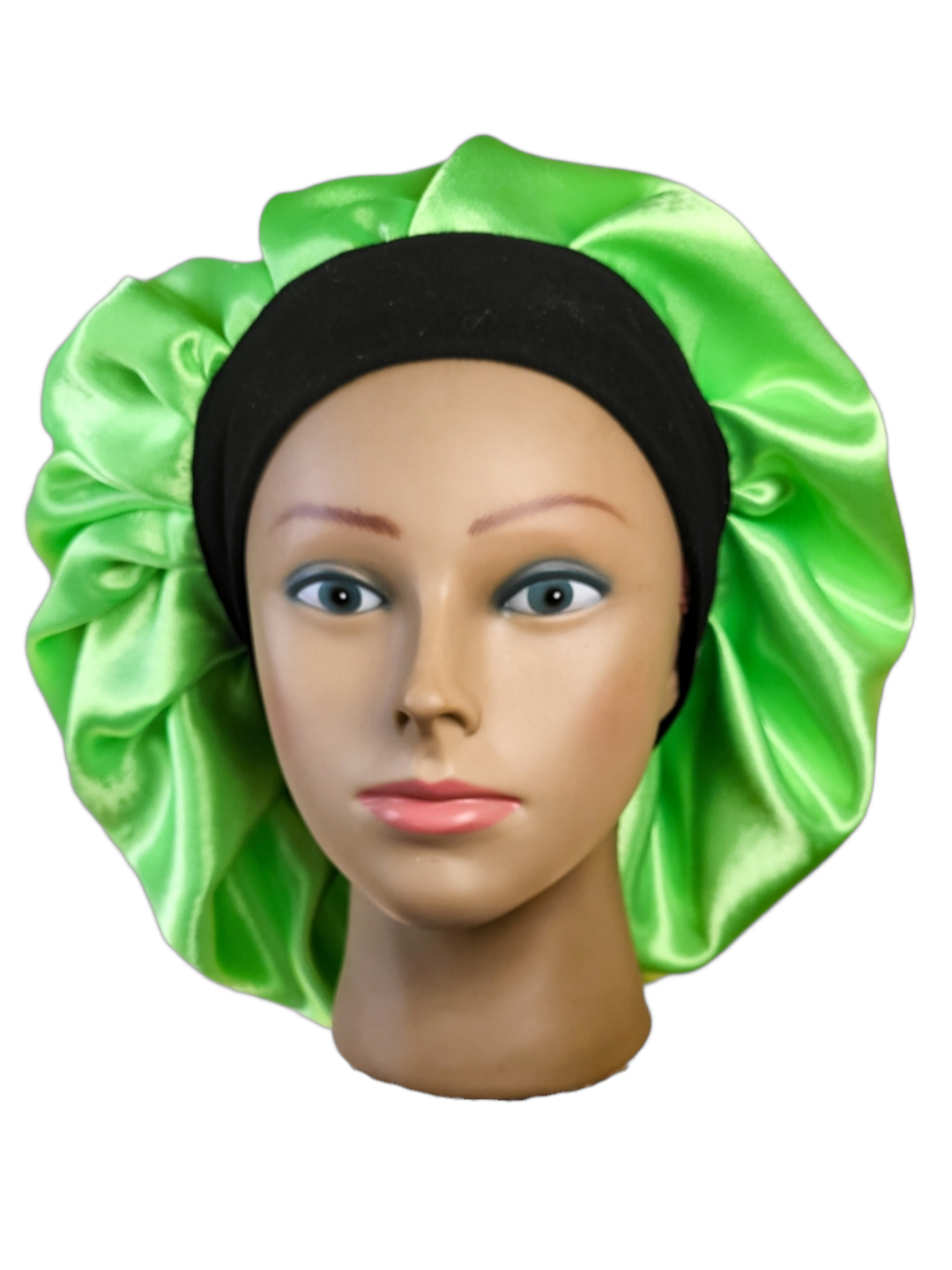 Bonnet en satin bandeau L -VERT FLUO