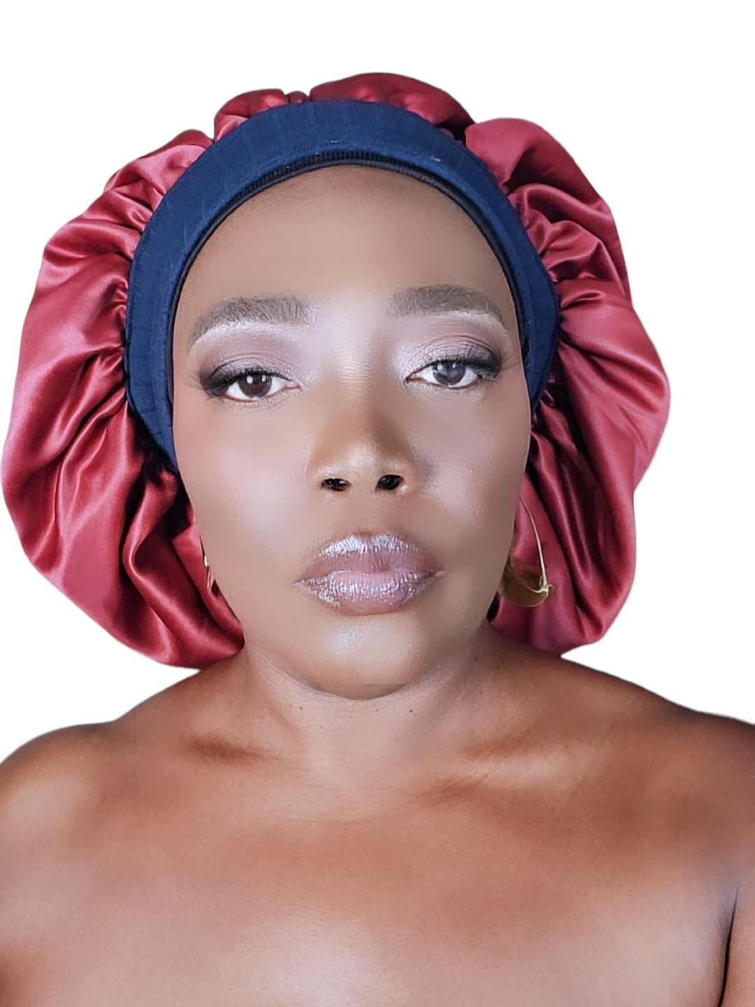 Bonnet en satin bandeau L -BORDEAU