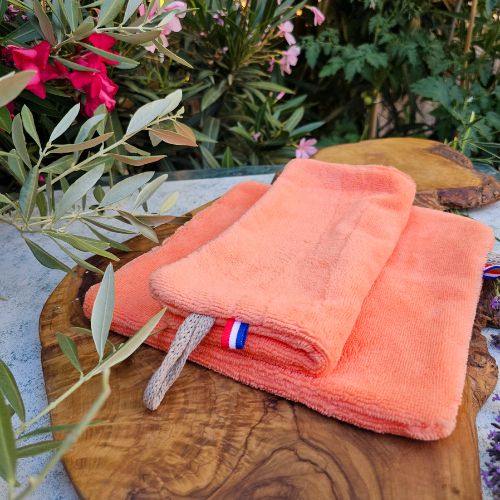 Serviette visage saumon 33x24