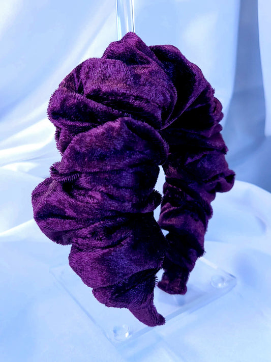 Serre-tête scrunchie -Velours mauve