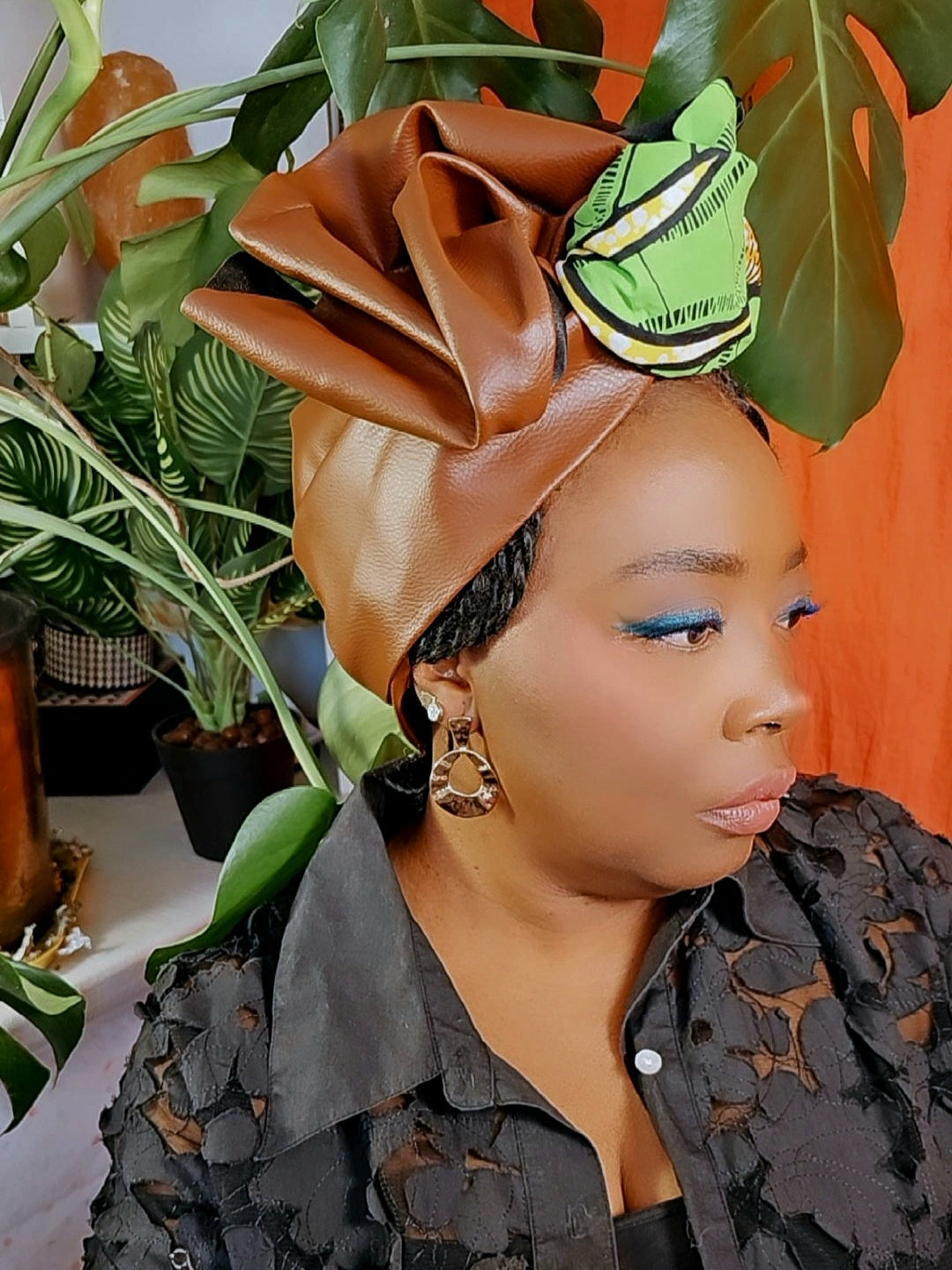 Foulard bamoun maron wax