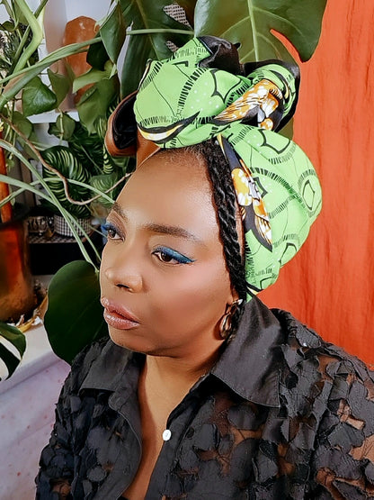 Foulard bamoun maron wax