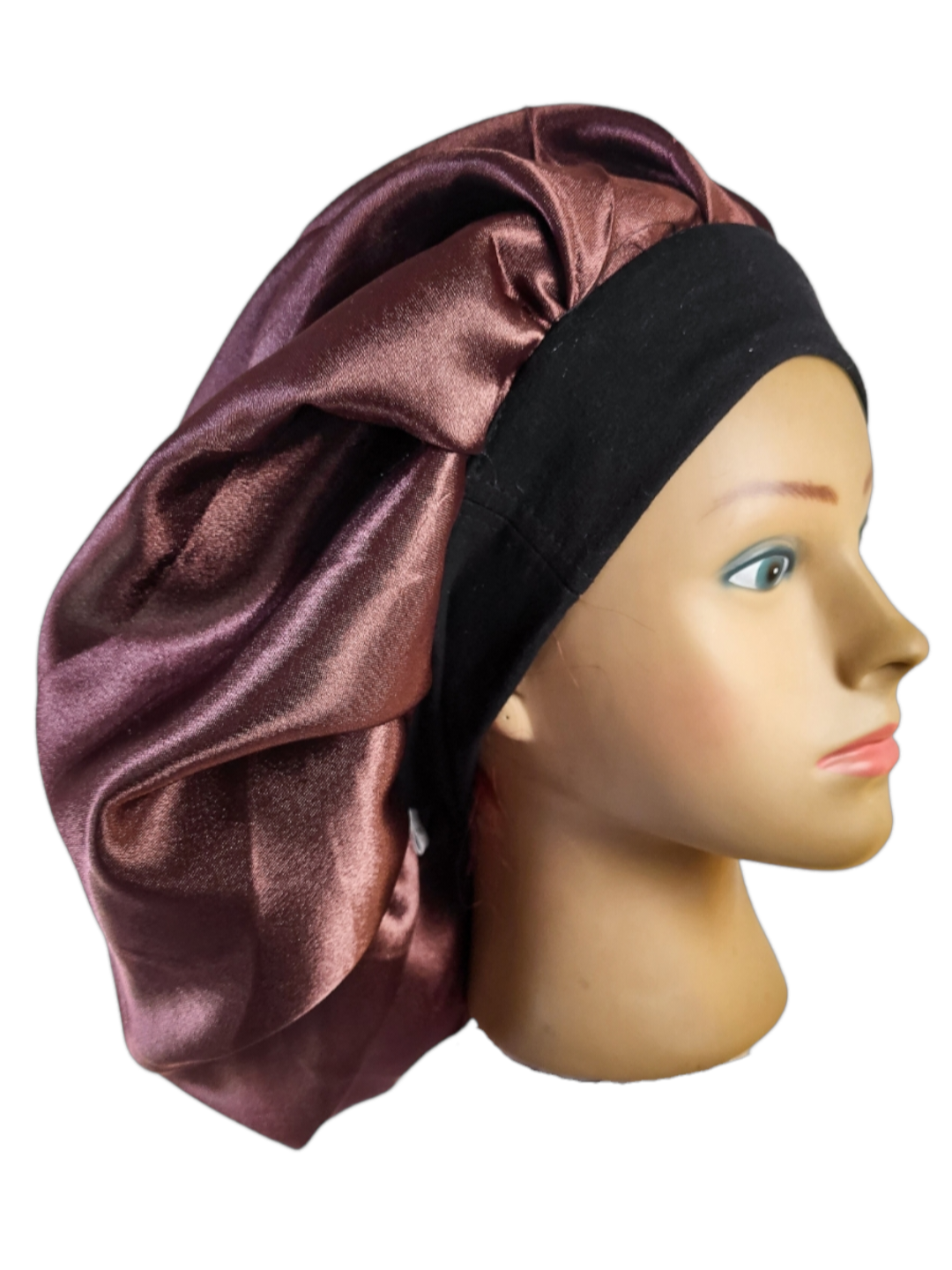 Bonnet en satin bandeau L -EBENE CACAO