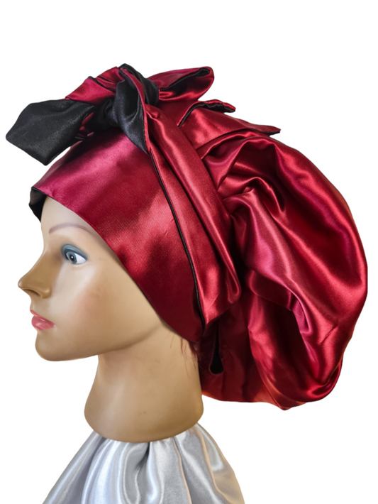 Bonnet en satin FICELLE - BORDEAU