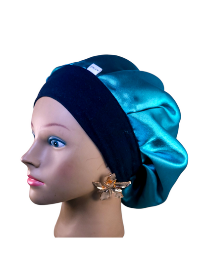 Bonnet en satin bandeau L - BLEU CIAN
