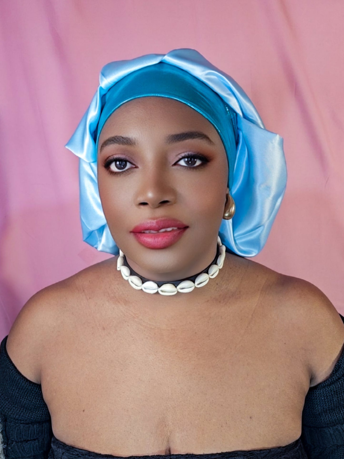 Bonnet en satin bandeau M -Or (no7)