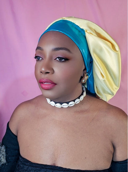 Bonnet en satin bandeau M -Or (no7)